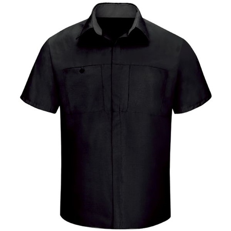 WORKWEAR OUTFITTERS Men's Short Sleeve Perform Plus Shop Shirt w/ Oilblok Tech Black/Charcoal, XL SY42BC-SS-XL